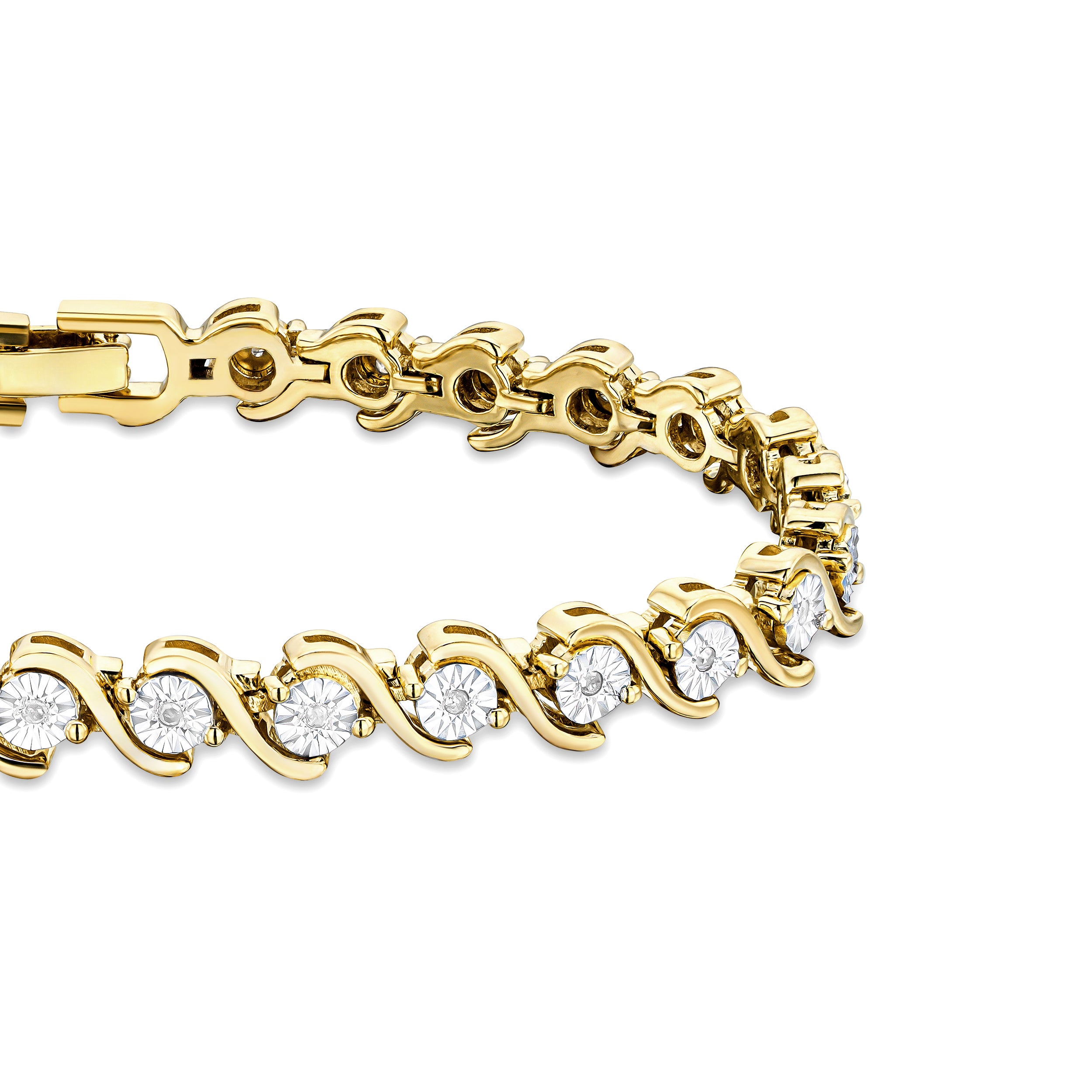 0.19ct Diamond and 18K Gold Vermeil Twist Bracelet